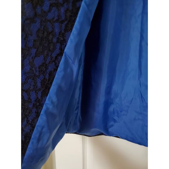 Metrostyle Full Lace Blue Black Retro Hip-Length Open Blazer Jacket, Size 12 - Picture 6 of 11
